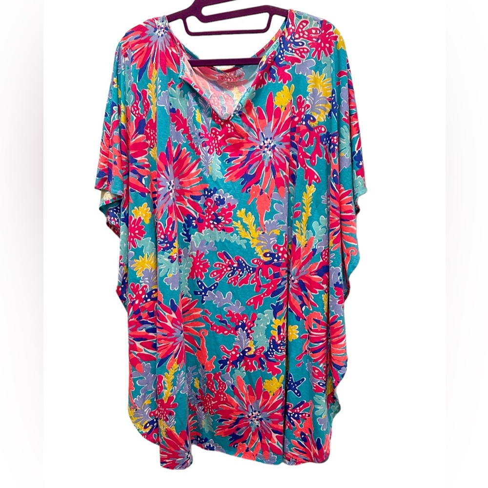 Lilly Pulitzer Colorful Fitted Caftan style Swimsuit Coverup size XS